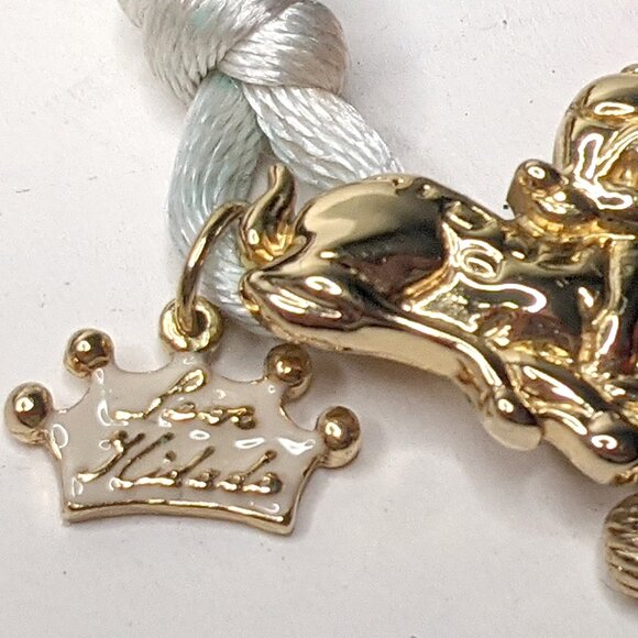 Kidada Disney Couture Tinkerbell Bambi Bracelet 14K Gold Plated Silk Red White - Picture 8 of 15